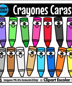 GRATIS Crayones Caras Clipart Escolar
