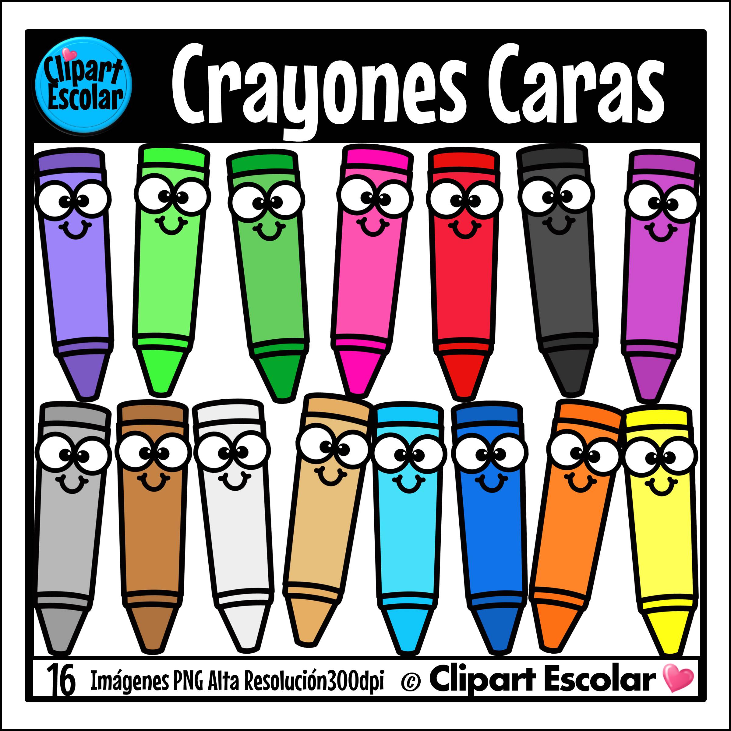 GRATIS Crayones Caras Clipart Escolar 1 GRATIS Crayones Caras Clipart Escolar