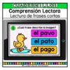 Lectura Frases Cortas Comprensión Lectora Español Primer Grado Primaria Fichas Digitales