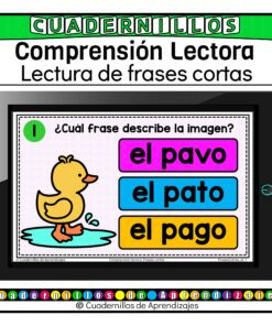 Lectura Frases Cortas Comprensión Lectora Español Primer Grado Primaria Fichas Digitales