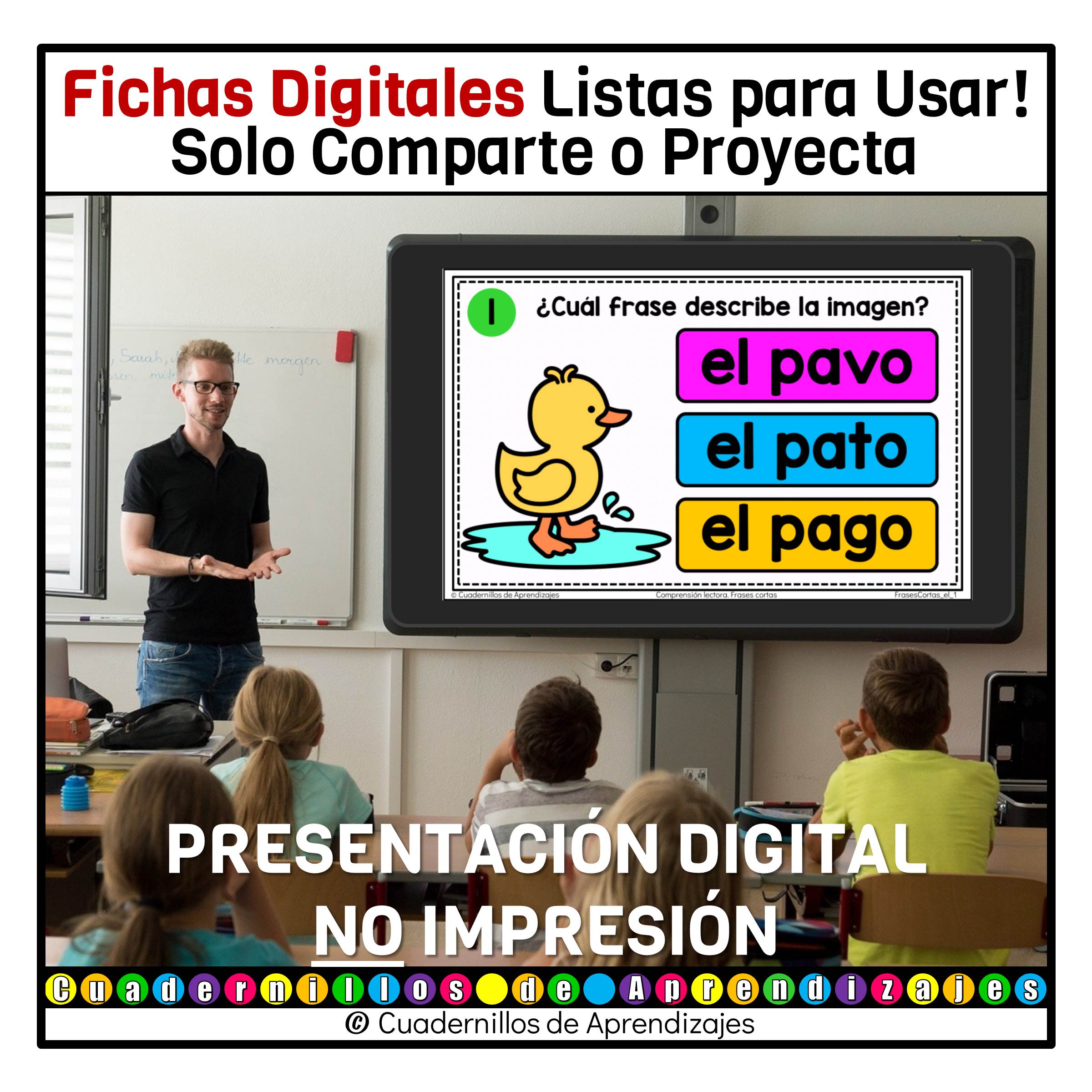 Lectura Frases Cortas Comprensión Lectora Español Primer Grado Primaria Fichas Digitales 3 Lectura Frases Cortas Comprensión Lectora Español Primer Grado Primaria Fichas Digitales - Image 3