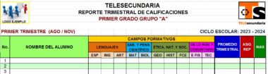 Control de calificaciones para Telesecundaria