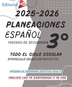 Planeación didáctica Español TERCERO DE SECUNDARIA TODO EL CICLO ESCOLAR NEM 2025