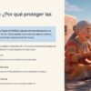 Diapositiva educativa sobre la importancia de proteger las lenguas, con una ilustración en la que aparece una anciana hablando con un niño.