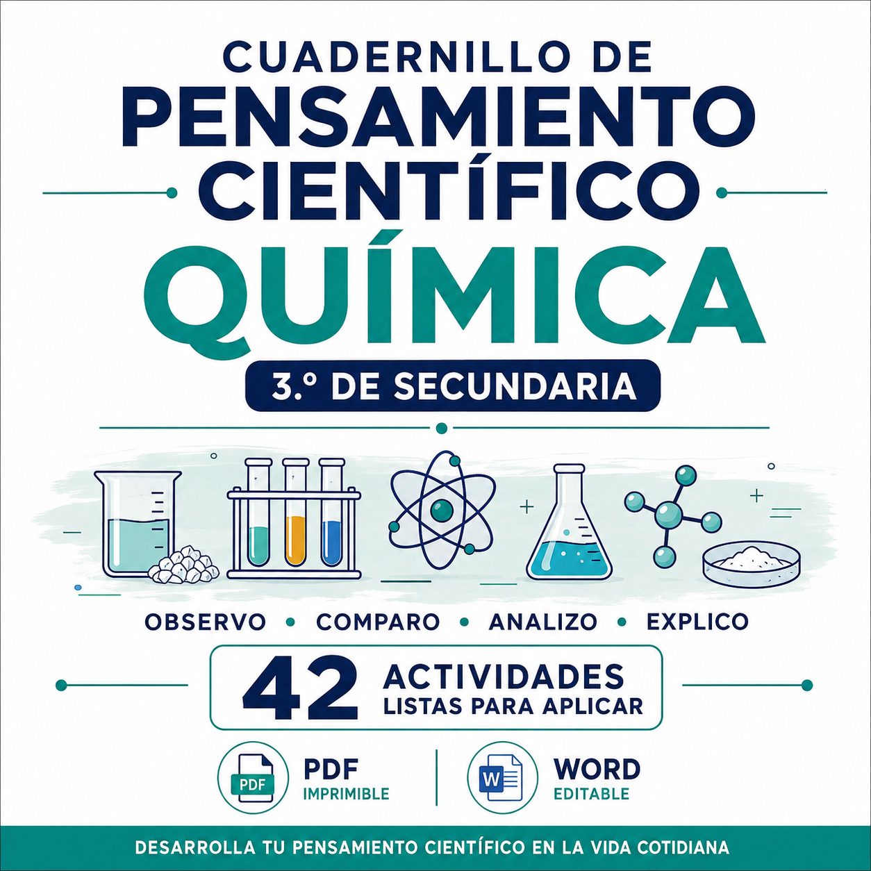 Cuadernillo de Pensamiento Científico Química 3.º de Secundaria | NEM 2026-2027 | PDF + Word Editable 1 Cuadernillo de Pensamiento Científico Química 3.º de Secundaria | NEM 2026-2027 | PDF + Word Editable