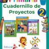 Colorida portada para un cuaderno de proyectos de primaria, con libros titulados "Proyectos de Aula", "Proyectos Comunitarios" y "Proyectos Escolares", con alegres decoraciones de temática escolar y animales de dibujos animados.