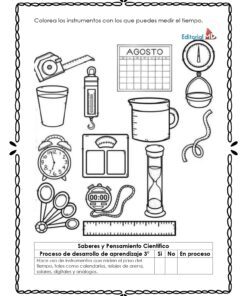 Planeación Medimos el Tiempo para Preescolar 14 La hoja de trabajo
