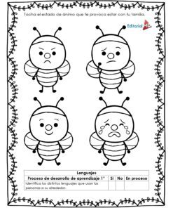 Hoja de trabajo en blanco y negro del 