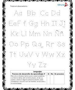 Planeación las Letras de mi Nombre: hoja de trabajo para trazar el alfabeto español en mayúsculas y minúsculas, incluye bordes festoneados, una sección 