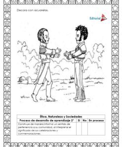 Hojas de Trabajo de la Independencia de México 7 Dos hombres con uniformes militares históricos se dan la mano al aire libre junto a un árbol y unas colinas. Las Hojas de Trabajo de la Independencia de México cuentan con un borde decorativo, una mesa educativa y actividades de acuarela para el aprendizaje educativo.