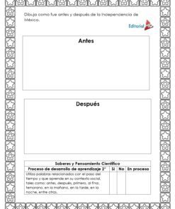 Hojas de Trabajo de la Independencia de México 9 Las Hojas de Trabajo de la Independencia de México incluyen dos recuadros en blanco titulados