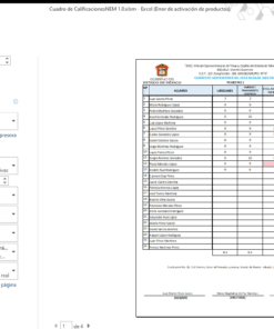 Cuadro de CalificacionesNEM 1.0.xlsm Excel Error de activacion de productos 21 10 2023 09 05 19 p. m