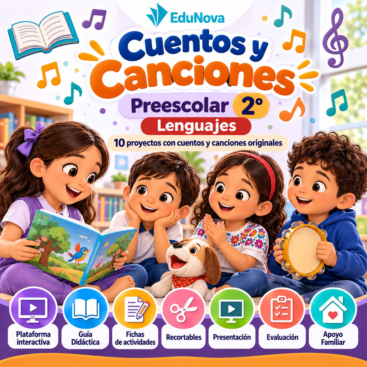Cuentos y Canciones · Preescolar 2° | 10 Proyectos NEM Fase 2 · Lenguajes y 30 PDA · Recursos Interactivos 1 Cuentos y Canciones · Preescolar 2° | 10 Proyectos NEM Fase 2 · Lenguajes y 30 PDA · Recursos Interactivos