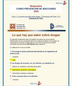 Una hoja de respuestas para 