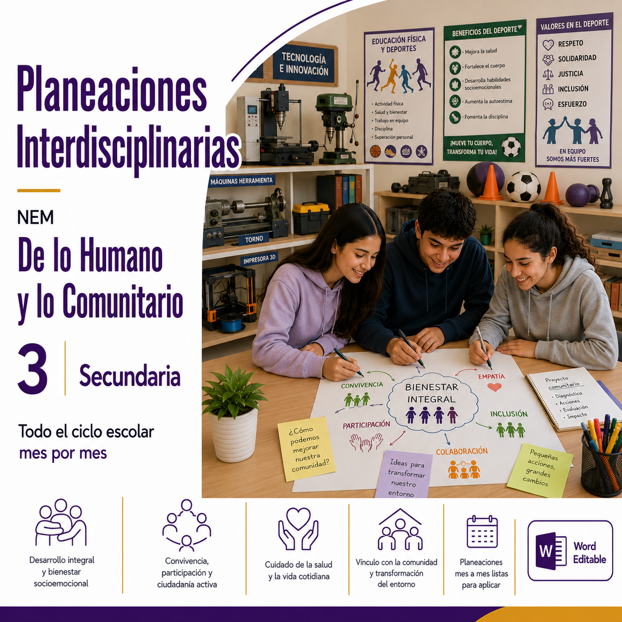 Planeaciones Interdisciplinarias NEM 3° Secundaria 2026-2027 | De lo Humano y lo Comunitario – Todo el Ciclo Escolar Mes por Mes 1 Planeaciones Interdisciplinarias NEM 3° Secundaria 2026-2027 | De lo Humano y lo Comunitario – Todo el Ciclo Escolar Mes por Mes