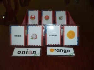 memorama de frutas y verduras en inglés
