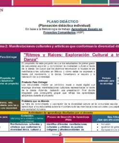 El documento del plan educativo titulado 