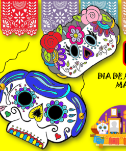 Máscaras de día de muertos para imprimir