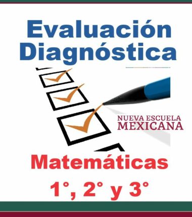 En la portada destaca una lista de verificación adornada con marcas de verificación de color naranja, junto a un bolígrafo y el texto: "Evaluación Diagnóstica", "Nueva Escuela Mexicana" y el nombre del producto "Examen Diagnóstico Matemáticas 1°, 2° y 3° Grado Secundaria 2024-2025 ". Ideal para estudiantes de secundaria de 1º, 2º y 3º de matemáticas.