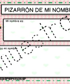 Una hoja de trabajo con temática rosa titulada 