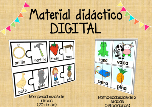 rompecabezas de silabas y rimas