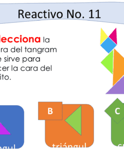 Se muestra un gato tangram con la indicación: 