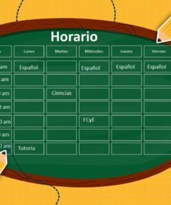 Imagen de un horario escolar semanal titulado 
