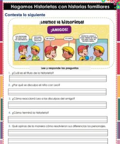 Cuadernillo de Proyectos Lenguajes – 1° Grado PRIMARIA NEM (2025 - 2026) 41 Una colorida hoja de ejercicios en español titulada