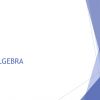 Un fondo abstracto geométrico en tonos de azul y blanco, con la palabra "Álgebra, formularios" centrada en una fuente sans-serif azul oscuro.