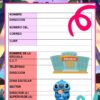 Agenda Escolar Lilo & Stitch 2025 – 2026 Editable 11 Un colorido formulario de datos personales para estudiantes con campos para nombre, dirección, teléfono, correo electrónico, información escolar y mucho más. Presenta una escuela de dibujos animados y un simpático personaje de Stitch sosteniendo un corazón en la parte inferior.