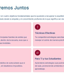 TALLER PARA DOCENTES: “Estrategias Prácticas para Manejar el Estrés en el Aula 12 Captura de pantalla de la página de un taller titulada