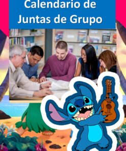 Un grupo de cinco personas sentadas alrededor de una mesa discutiendo papeles bajo un cartel que dice 