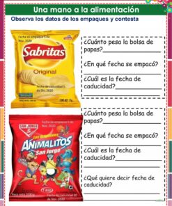 Dos paquetes de aperitivos, uno amarillo con la etiqueta 