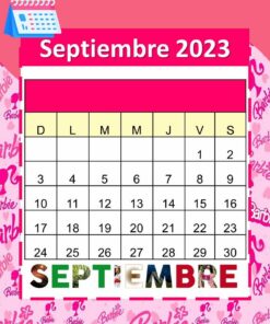 Una página de calendario ilustrada para septiembre de 2023 en español (
