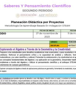 Un documento que describe un plan de proyecto basado en STEAM para una clase de matemáticas titulado 