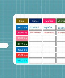 Un colorido horario escolar con la etiqueta 