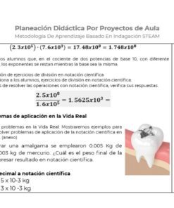 Una infografía educativa sobre la conversión de notación decimal a Proyecto Matemáticas Secu: Explora el Universo de la Notación Científica. Incluye ejemplos matemáticos y una sección titulada 
