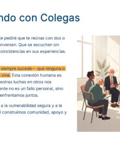 TALLER PARA DOCENTES: “Estrategias Prácticas para Manejar el Estrés en el Aula 10 Un grupo de seis personas conversa en círculo en el interior de una casa. Los grandes ventanales dejan entrar la luz y las plantas decoran la habitación. La escena transmite un ambiente cálido, de colaboración y apoyo.