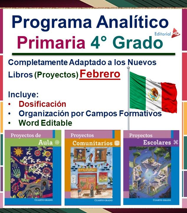 Planeación de Febrero Cuarto Grado de Primaria 2023 – 2024 NEM