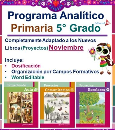 Planeacion de noviembre de quinto grado