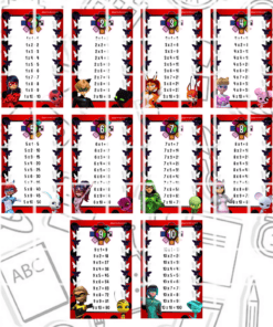 TARJETAS LADY BUG - TABLAS DE MULTIPLICAR