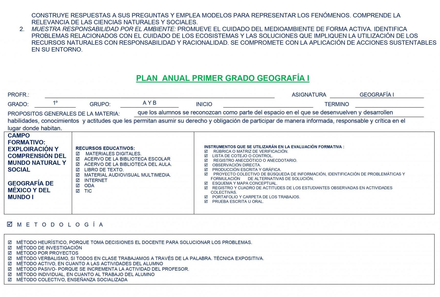 Dosificación Anual de Geografía (Los tres trimestres) 02