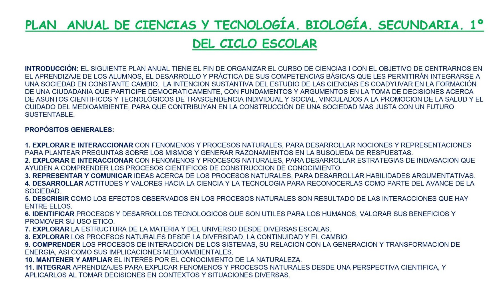 Dosificación Biología Trimestral - Aprendizajes Esperados 01