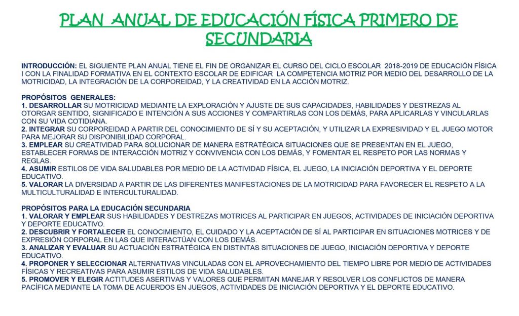 Dosificación De Educación Física 1 Trimestral