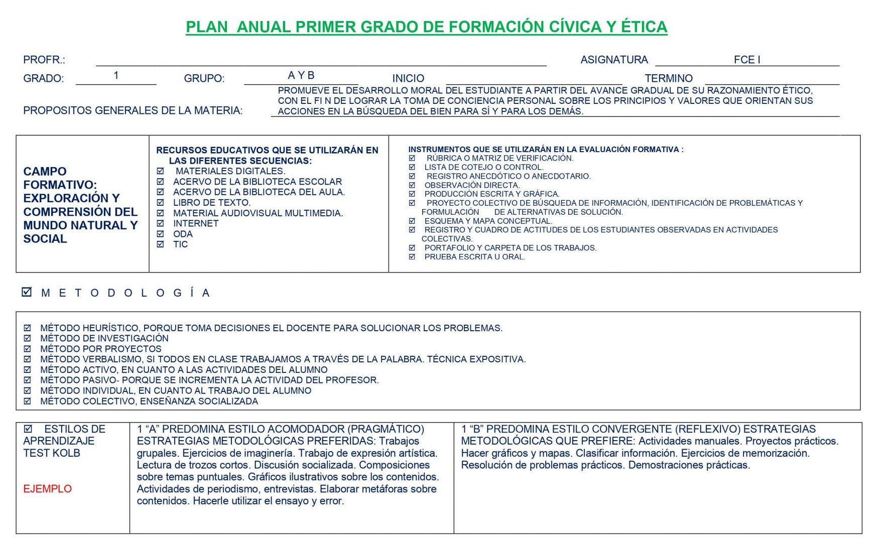 Dosificación Formación Cívica Y Ética 1 Trimestral 02