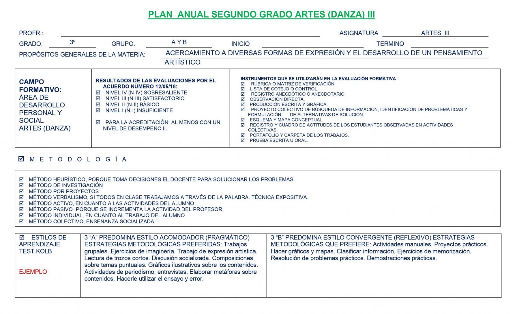 Dosificación de Artes Danza 3 (Los tres trimestres) 02