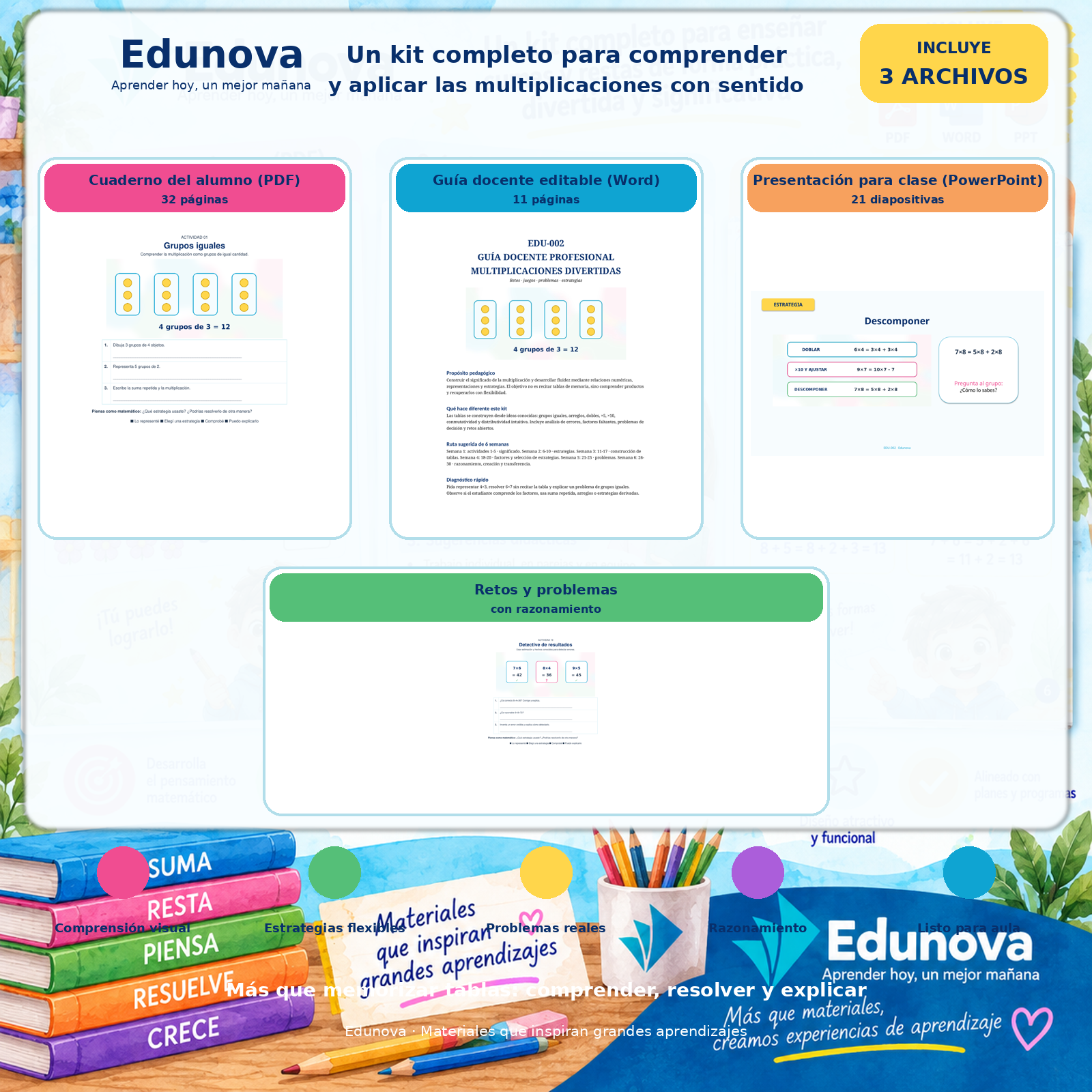 Multiplicaciones Divertidas para Primaria | Retos, Juegos y Problemas + PDF, Word y PowerPoint 2 Multiplicaciones Divertidas para Primaria | Retos, Juegos y Problemas + PDF, Word y PowerPoint - Imagen 2