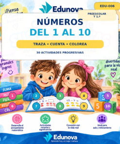 Números del 1 al 10 para Preescolar | Traza, Cuenta y Colorea + PDF, Word y PowerPoint
