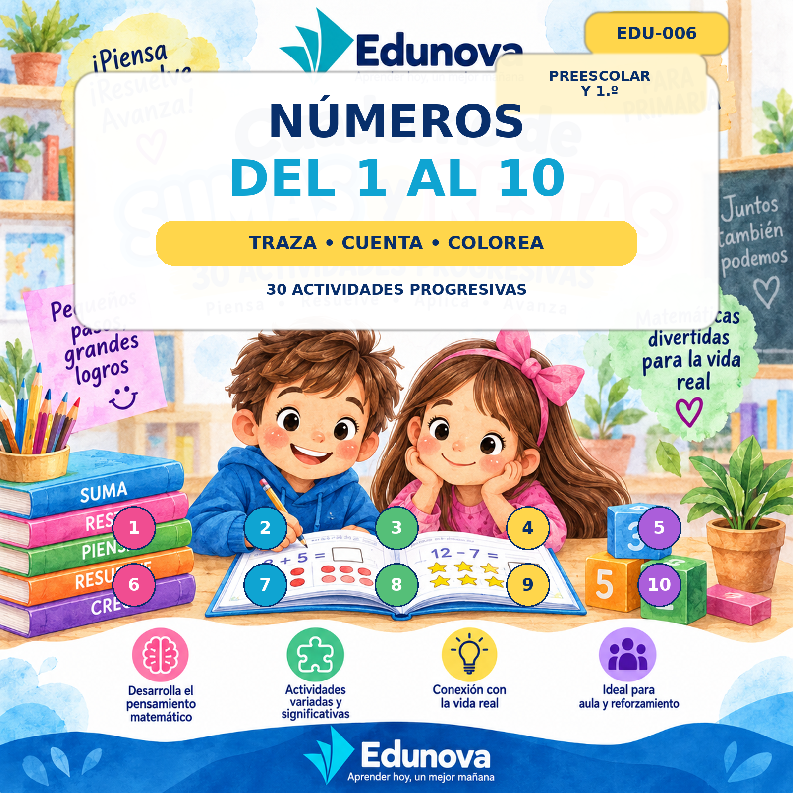 Números del 1 al 10 para Preescolar | Traza, Cuenta y Colorea + PDF, Word y PowerPoint 1 Números del 1 al 10 para Preescolar | Traza, Cuenta y Colorea + PDF, Word y PowerPoint