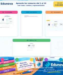 Números del 1 al 10 para Preescolar | Traza, Cuenta y Colorea + PDF, Word y PowerPoint 3 EDU 006 Promocional 1x1 1